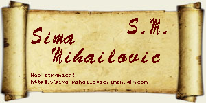 Sima Mihailović vizit kartica